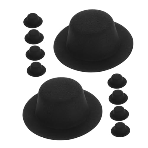 Toddmomy 10 Stück Teiliges Mini Top Hats Schwarze Kleine Hüte für DIY Bastelprojekte Leichte Strapazierfähige Pet und Puppenhüte Vielseitig für Haar Deko Kostüme Party und Feiertagsdeko von Toddmomy