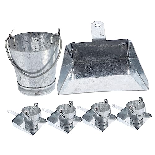 Toddmomy 10 Stück Teiliges Miniatur Metall Eimer und Kehrschaufel für Puppenhaus Verzinktes Realistische Miniatur Deko Kindgerechtes Detailreiche Hausaccessoires von Toddmomy