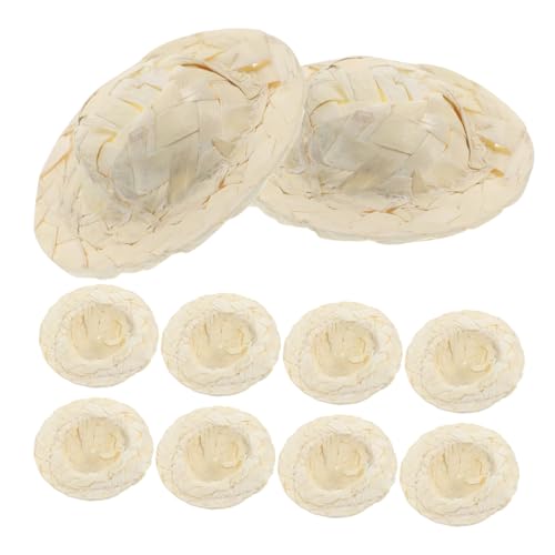 Toddmomy 10 Stück Teiliges Miniatur Strohhut Handgewebte Puppenhüte Dekorative Mini Hüte für Puppenhaus DIY Bastelzubehör Vielseitige Deko für Flaschen und Partyveranstaltungen von Toddmomy