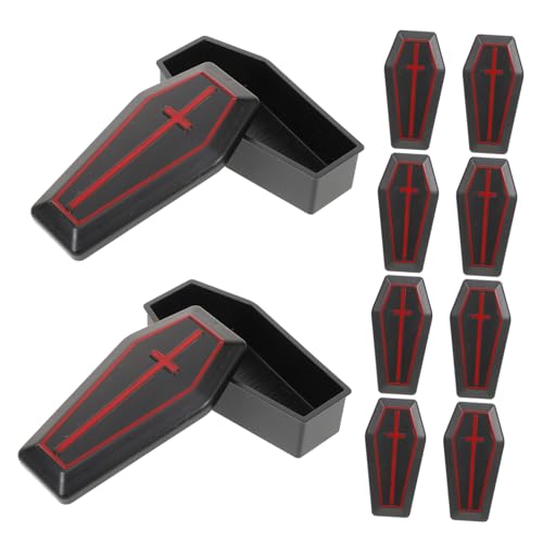 Toddmomy 10 Stück Teiliges Miniatur sarg Leichtem Kunststoff Realistische Halloween Dekoration mit Deckel Kompakt für Party Haunted House Horror Events als Streich Bastelaccessoire von Toddmomy