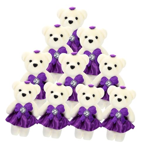 Toddmomy 10 Stück Teiliges Plüschbär Hochzeit Auto Dekoration Valentinstag Kuscheltier für Zuhause und Feierlichkeiten Süße Stofftiere für Romantische Anlässe von Toddmomy