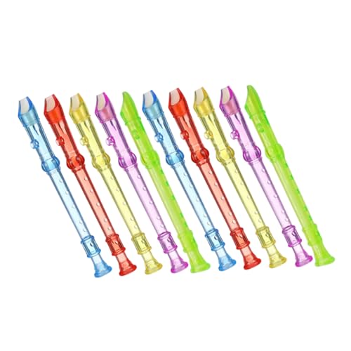 Toddmomy 10stücke Mini-orchesterblockflöte Für Junge Mädchen Durchscheinende Sopranblockflöte Für Anfänger Und Schüler Kunststoff-Instrument Für Schule von Toddmomy