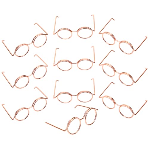 Toddmomy 10 Stücke Metall Puppe Brille Mini Draht Rand Puppe Brillen Miniatur Brillen Puppen Zum Verkleiden Spielzeug Roségold von Toddmomy