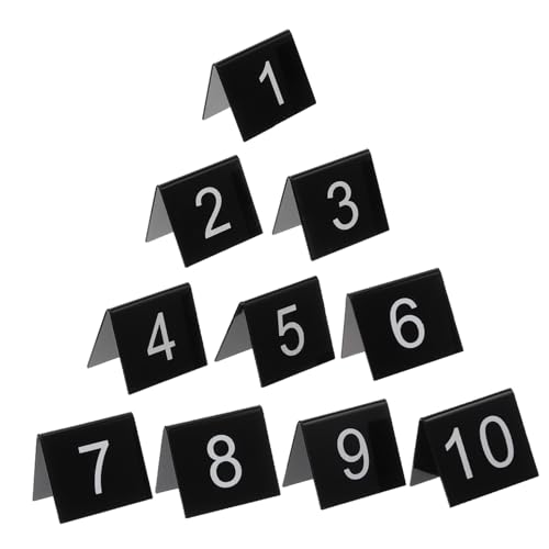 Toddmomy 10 Teiliges Acryl Dreieck Nummernschild Doppelseitige Beweismarkierungen Vielseitige Tischnummern für Krimispiele Partys und Tatortdekoration von Toddmomy