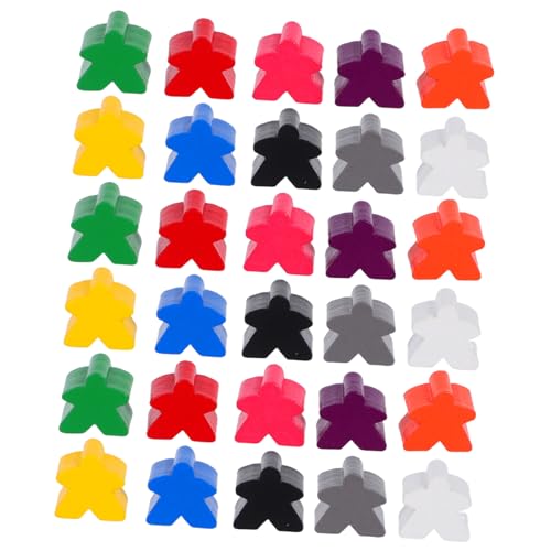 Toddmomy 100 Stück Farbige hölzerne Schachstücke Meeples Game Tokens Menschen Figuren Family Board Accessoires Schachfiguren aus Holz Brettspiel Meeples Zubehör für Brettspiele Minifiguren von Toddmomy