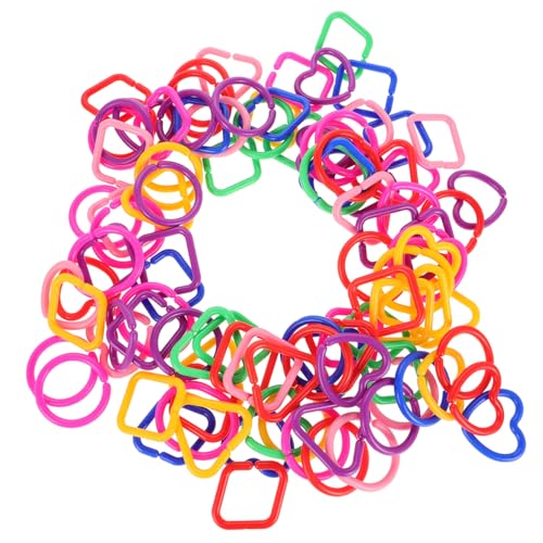 Toddmomy 100 Stück Geometrische Schnallenkette Babyspielzeug Ringkettenspiel Babyketten Spielzeugglieder Verbindungsspielzeug DIY Haken Spielzeugglieder Für Babys Spielzeugkette von Toddmomy