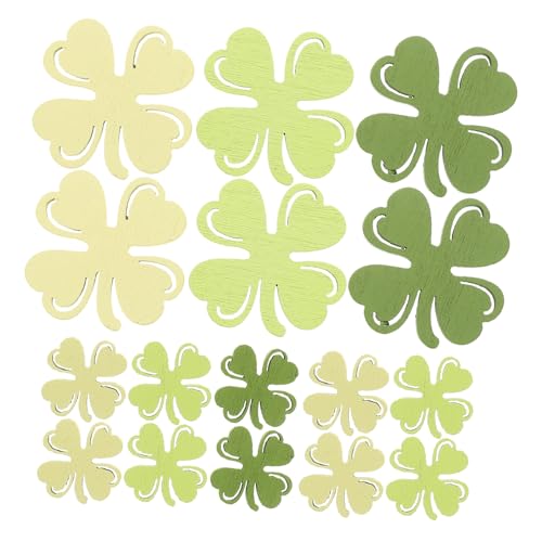 Toddmomy 100 Stück Kleechips st patricks day tischdekoration Kleeblatt-Dekoration ausgeschnitten Urlaub Kunsthandwerk zum St. Patricks Day Irische Feiertagsausschnitte Holz von Toddmomy