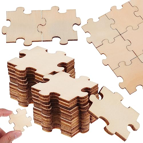 Toddmomy 100 Stück Leeres Holzpuzzle Unvollendete Leere Puzzleteile DIY-Puzzle Für Bastel- Und Kunstprojekte von Toddmomy