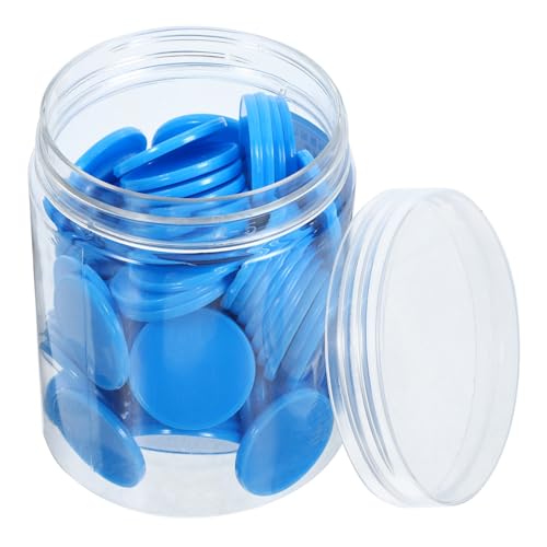 Toddmomy 100 Stück Lernchips Blau Runde Spielmarken für Sicheres Zählen für Mathe Übungen und Familienspiele von Toddmomy