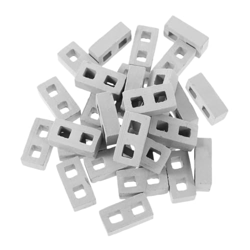 Toddmomy 100 Stück Maßstab Realistische Mini Ziegelsteine für Puppenhaus Kompakte Bausteinsets für Architekturmodelle DIY Mini Garten Landschaftsbau Zubehör von Toddmomy