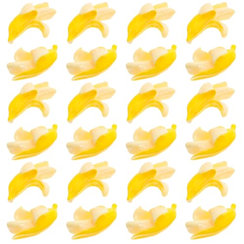 Toddmomy 100 Stück Miniatur Bananen aus Robustem Resin Realistische Künstliche Früchte für Puppenhaus Dekoration Mini Küchenmodell Party Deko und Kreative Fotografie Requisiten von Toddmomy