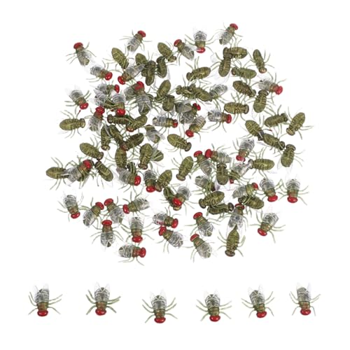 Toddmomy 100 Stück Realistische Kunststoff Fliegen Stabile Simulation Insekten Figuren Unzerbrechliche Halloween Deko für Gruselige Partys und Wiederverwendbare Scherzartikel von Toddmomy