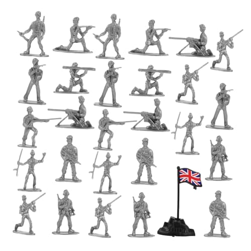 Toddmomy 100 Stück Teiliges Miniatur Soldaten Figuren aus Kunststoff Silberfarbene Mini People für Sandtisch Dekoration Leichte Langlebige Militärmodelle für Schulprojekte und von Toddmomy