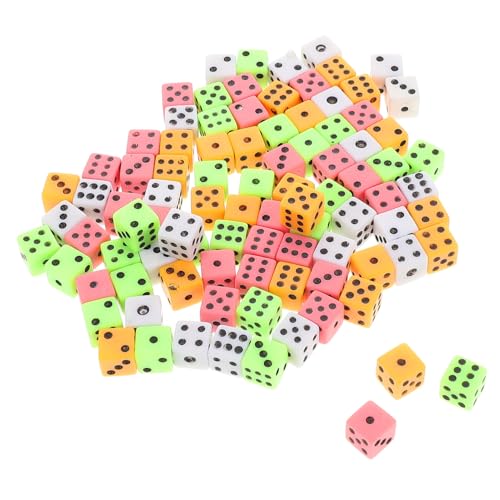 Toddmomy 100 Stück Teiliges Set Kleine Bunte Plastikwürfel Sechsseitige Mini Würfel mit Quadratischen Ecken für Brettspiele Party Spiele Lernen und Basteln Vielseitig Einsetzbar von Toddmomy