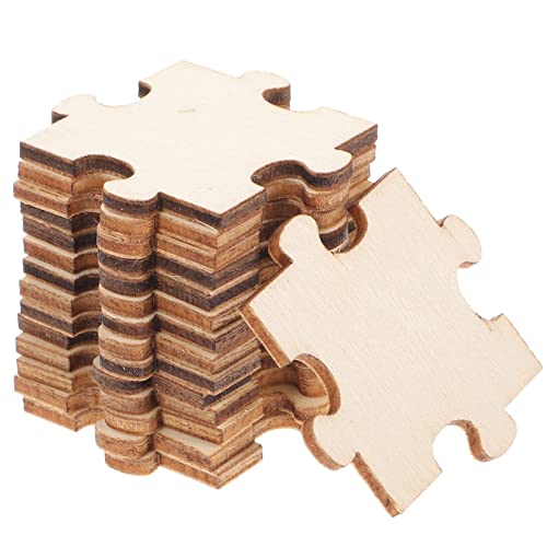 Toddmomy 100 Stück Unfertige Holzpuzzle Leere Puzzleteile Formen Holzpuzzles für DIY-Kinder Ineinandergreifende Hochzeit Familienkalender Plakette Handwerk von Toddmomy