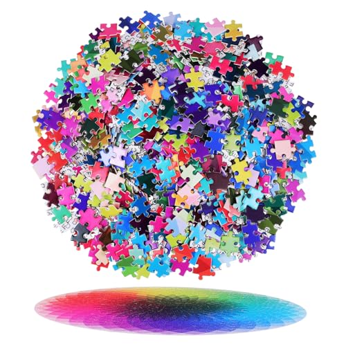 Toddmomy 1000Stück Regenbogen Puzzle Teile Farbverlaufspuzzle für Erwachsene Sicheres aus Stabilem Einzigartiges Design für Dekoration und Lange Haltbarkeit für Freizeit von Toddmomy