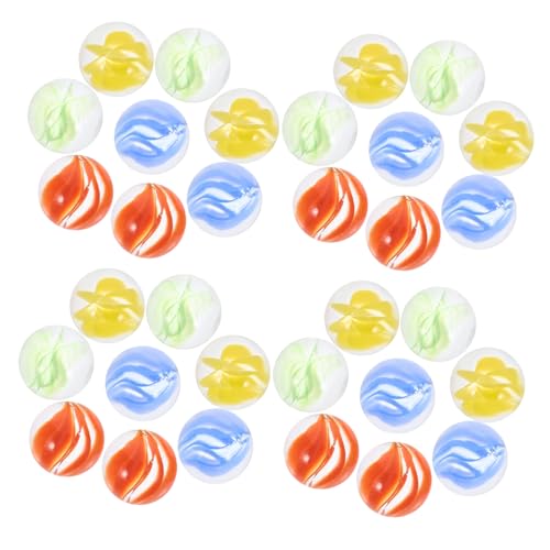 Toddmomy 100Stücke Glasmurmeln Robuste Glasperlen für Murmelspiele Aquarien Dekoration und Kreative Bastelprojekte Leuchtende Farben und Einzigartige Muster von Toddmomy