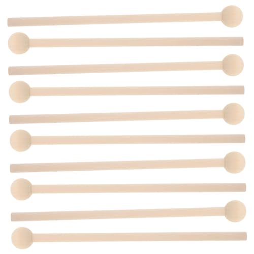 Toddmomy 10Stücke DIY Lollipop Trommelstöcke aus Holz Rutsch Griff Geeignet für Anfänger Percussion Zubehör für Musikalische Aktivitäten und Bastelprojekte von Toddmomy