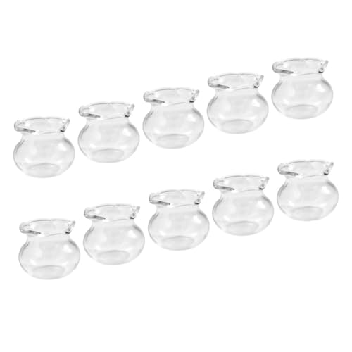 Toddmomy 10Stücke Fischtank Dekoration Teiliges Handgefertigte Glasbehälter Für Puppenhaus DIY Mini Hausverzierungen Für Kreative Szenen Und Tischdeko von Toddmomy