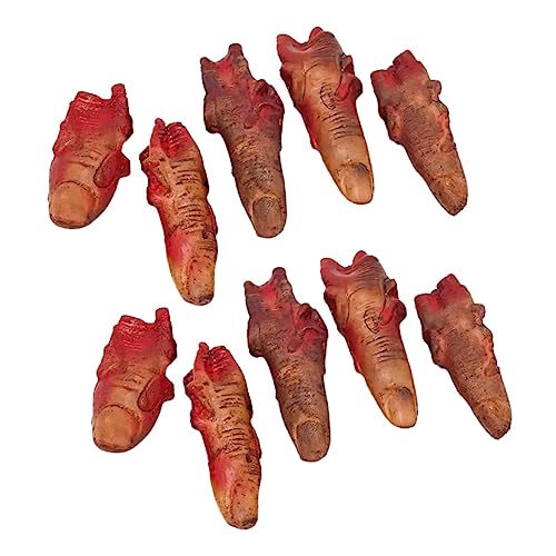 Toddmomy 10Stücke Halloween Finger Abgetrennte Finger Requisiten für Gruselige Deko Wiederverwendbar und Realistisch Halloween Partys und Cosplay Events von Toddmomy