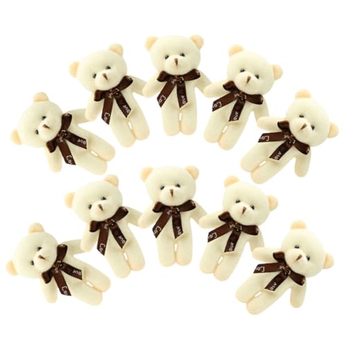 Toddmomy 10Stücke Mini Bär Schlüsselanhänger Teilig Kuschelige Mit Schleife Für DIY Projekte Für Geburtstagsfeiern Und Leicht Und Tragbar von Toddmomy