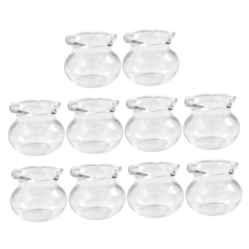 Toddmomy 10Stücke Miniaturfischtank Teiliges Dekorative Glasfischschalen Für Miniaturhäuser Realistische DIY Langlebige Materialien Für Kreative Szenen von Toddmomy