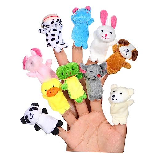 Toddmomy 10Stücke Teiliges Fingerpuppen aus Plüsch Cartoon Tierdesign für Partys und Kreative Spiele Fördert Fantasie und Tiererkennung von Toddmomy
