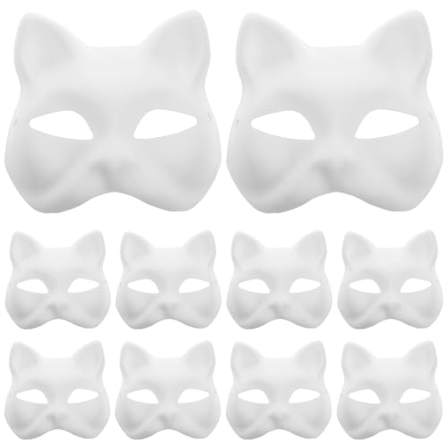 Toddmomy 10Stücke Teiliges Katzenmasken Set aus Papier Leere DIY Masken zum Bemalen für Halloween Party und Cosplay Kreative Tiermasken für Erwachsene Individuell Gestaltbar Toddmomy 10Stücke Teiliges Katzenmasken Set aus Papier Leere DIY Masken zum Bemalen für Halloween Party und Cosplay Kreative Tiermasken für Erwachsene Individuell Gestaltbar von Toddmomy