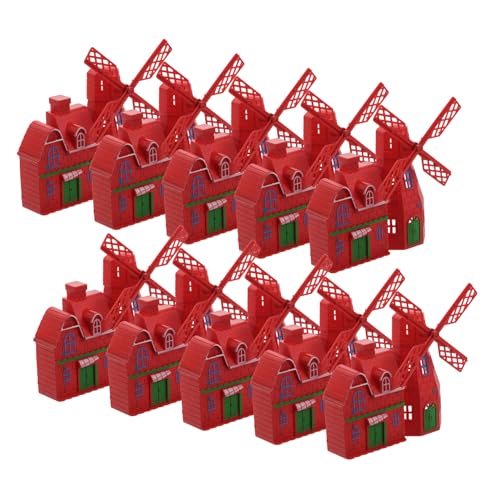 Toddmomy 10pcs Realistische Windmühlenmodell Spielzeug Plastikfarmhaus Miniaturhaus Für Micro Landscape Fairy Garden Accessoires von Toddmomy