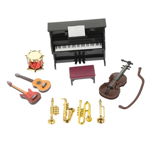 Toddmomy 11 Stück Teiliges Miniatur Puppenhaus Musikinstrumente Set Detailgetreue Kunststoffmodelle Leicht und Kompakt zur Dekoration Feinmotorik bei Kindern von Toddmomy
