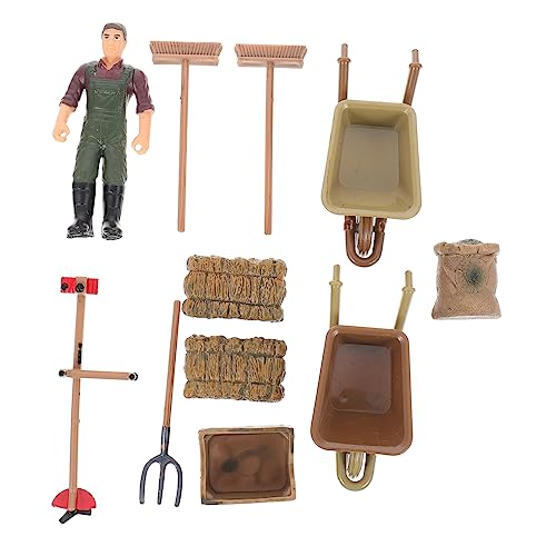 Toddmomy 11 Stück Teiliges Set Simulationsfarm Werkzeuge Modell Realistische Farm Dekoration für Hochwertige Farm Accessoires als Landschaftsdekorationsspielzeug von Toddmomy
