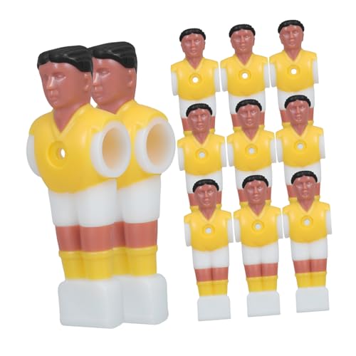 Toddmomy 11 Stück Teiliges Tischfußball Spieler Ersatzset aus Robustem Harz Kleine Fußballspieler Figuren mit Gelber Kleidung und Schwarzen Haaren Kompatibel mit Standard Tischkicker von Toddmomy