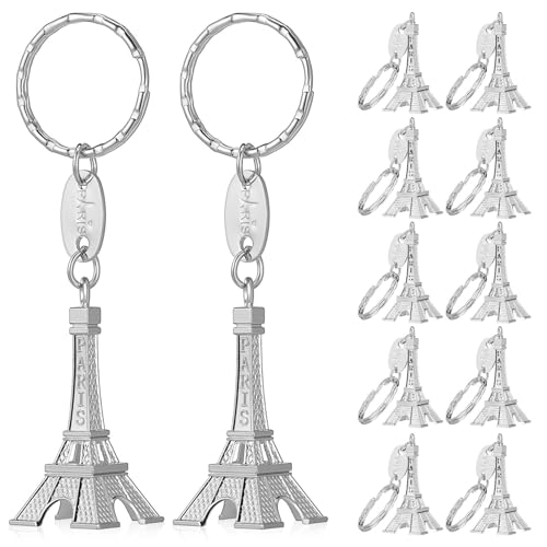 Toddmomy 12 Stück Eiffelturm-Schlüsselanhänger Pariser Eiffelturm-Schlüsselanhänger Retro-Schlüsselanhänger Dekorationen Französische Souvenirs Schlüsselanhänger von Toddmomy
