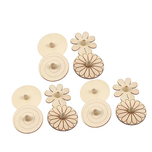 Toddmomy 12 Stück Holzkreisel Rotierende Kreisel Aus Holz DIY Malgyroskope Unfertiges Gyroskop Holzgyroskop Kindergyroskop DIY Gyroskop Leeres Gyroskop Malgyroskope von Toddmomy