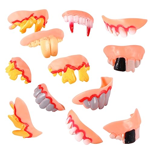 Toddmomy 12 Stück Lustige Halloween Zähne Fake Zähne für Vampir und Zombie Kostüme Deko für Halloween Partys und Kostüme von Toddmomy