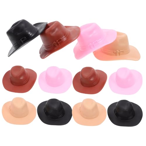 Toddmomy 12 Stück Mini Cowboy Hüte für Puppendekoration Miniatur Cowboyhut für DIY Bastelprojekte und Puppenhaus Dekoration von Toddmomy