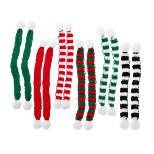 Toddmomy 12 Stück Mini Dekoschal Gestrickte Mini Schals Schneemann Schal Weihnachtspuppen Schals Schal Ornamente Haustier Strickschal Mini Schal Zum Basteln Schneemann Stricktuch von Toddmomy