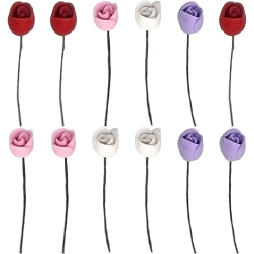Toddmomy 12 Stück Mini-Tulpen Künstliche Blumen Mini-Kunstblumen Dekorative Mini-Blumen Miniatur-Zubehör von Toddmomy