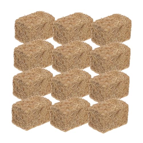 Toddmomy 12 Stück Miniatur Heuballen für DIY Dekoration Realistische Mini Strohballen Zubehörteile für Bauernhof Szenen und Puppenhäuser von Toddmomy
