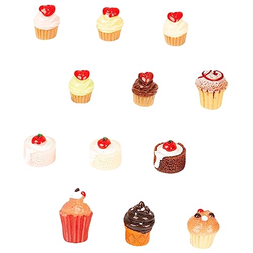 Toddmomy 12stücke Miniatur-Kuchen Spielzeug Set Simulierte Desserts Für Dekoration Farbauswahl Für Miniatur-landschaften von Toddmomy