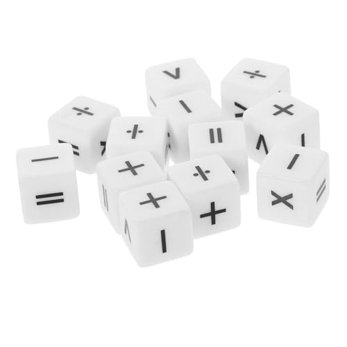 Toddmomy 12 Stück Teiliges Acryl Mathe Würfel mit Klaren Rechenzeichen Komfortabel Geformt für Matheunterricht und Spielerisches Lernen im Klassenzimmer Hause von Toddmomy