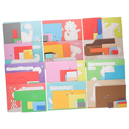 Toddmomy 12 Stück Teiliges Dinosaurier Puzzle aus Eva Material Kreatives DIY Tier Aufkleber Bastelset für Fördert Kognitive Entwicklung Logisches und Feinmotorik Lernspielzeug für von Toddmomy