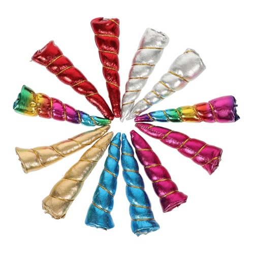 Toddmomy 12 Stück Teiliges Einhorn Haarreif Bunte Einhornhörner DIY Haarschmuck Party Kostüm Zubehör Vielseitig für Karneval Fasching Fest von Toddmomy