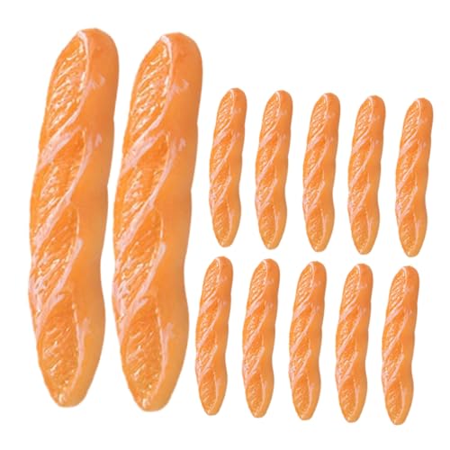 Toddmomy 12 Stück Teiliges Mini Baguette Simulation Miniatur Brot Puppenhaus Dekoration Realistische Miniatur Lebensmittel für Puppenhaus Deko und Fotorequisiten von Toddmomy