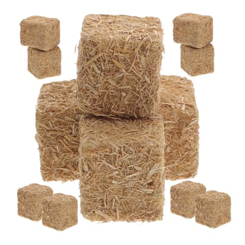 Toddmomy 12 Stück Teiliges Mini Heuballen Realistische Miniatur Strohballen Dekoration Stapelbare Würfel Natürliche Holzoptik für Puppenhäuser Modelleisenbahn und DIY Bauernhofszene von Toddmomy
