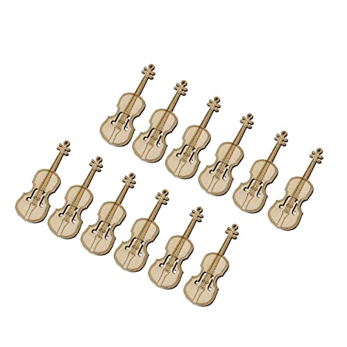 Toddmomy 12 Stück Teiliges Mini Holz Violinenset Kreative Mini Musikinstrumente Detailreiche Miniatur Geigen für Puppenhaus Dekoration Handgefertigte Wohnaccessoires und Schreibtisch von Toddmomy