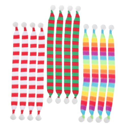 Toddmomy 12 Stück Teiliges Mini Strickschals aus Weichem Langlebige Weihnachtsflaschendeko mit Austauschbaren Puppenschals Mini Accessoires für Festliche Tisch und Wiederverwendbar von Toddmomy