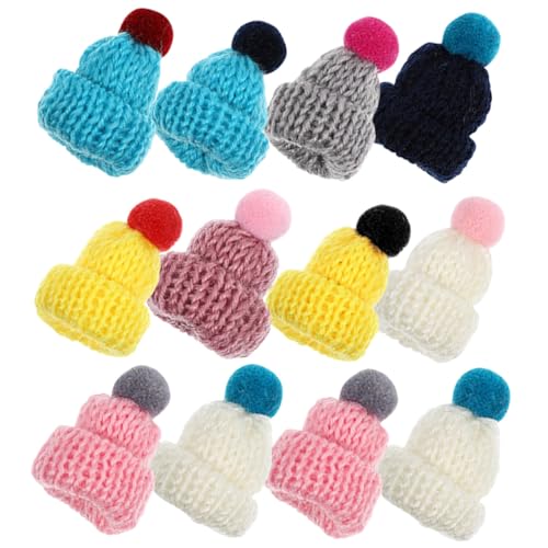 Toddmomy 12 Stück Teiliges Mini Wollmützen zum Basteln Mehrfarbige Strickmützen Weiche Handgefertigte Puppenhüte Vielseitige Miniatur Hüte für DIY Dekoration und Zufällige Zufällige Farbe von Toddmomy