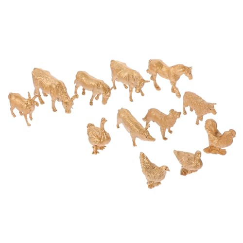 Toddmomy 12 Stück Teiliges Miniatur Bauernhoftier Modellset Realistische Farbige Tierfiguren aus Kunststoff Pädagogisches und Dekoration für Zuhause Party Langlebig und Detailreich von Toddmomy