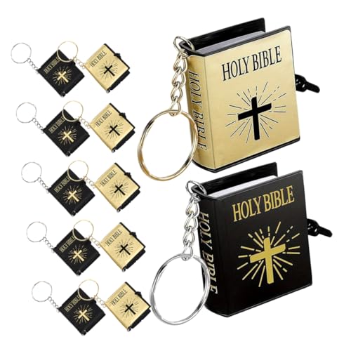 Toddmomy 12 Stück Teiliges Miniatur Buch Schlüsselanhänger Ornament Kreuz Anhänger Dekoration für Taschen und Rucksäcke Robuste und Vielseitige Anwendung von Toddmomy